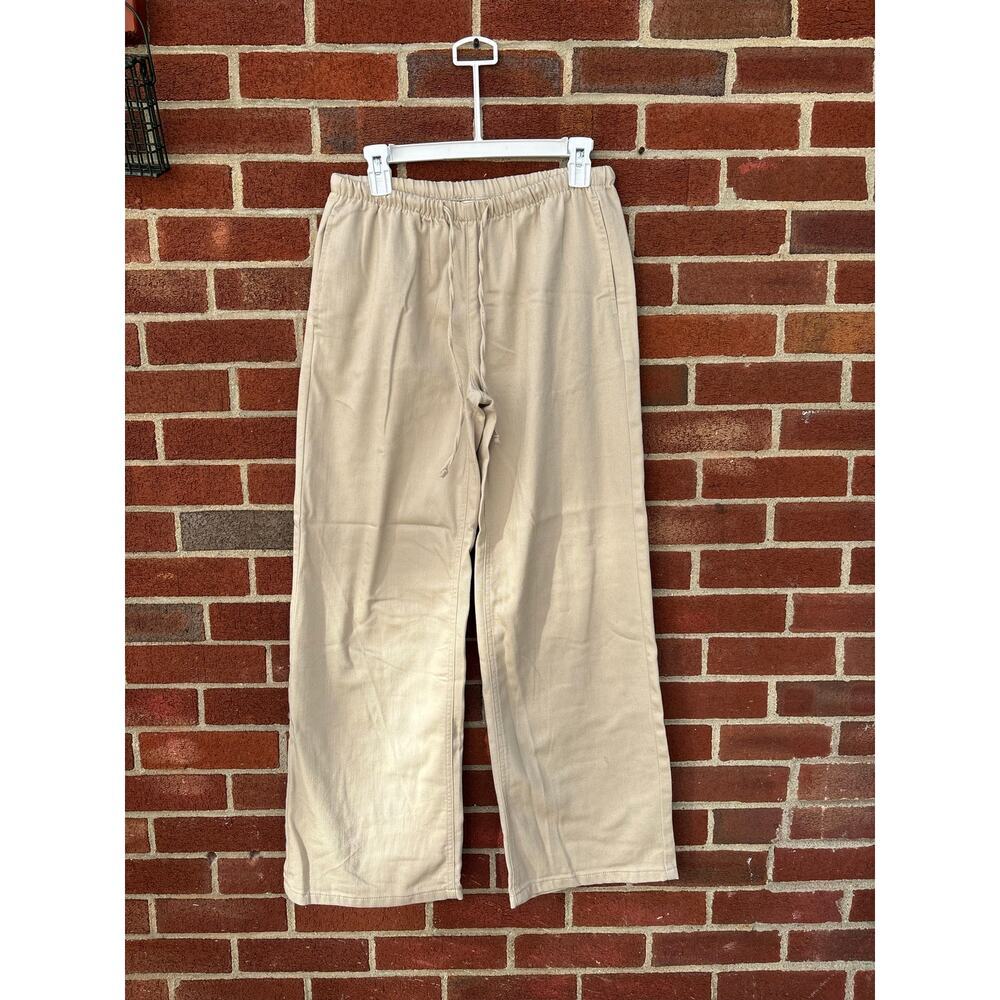 Vanilla Star Linen Blend Wide Leg Pull On Pants Beige Womens Small Casual - Picture 4 of 9